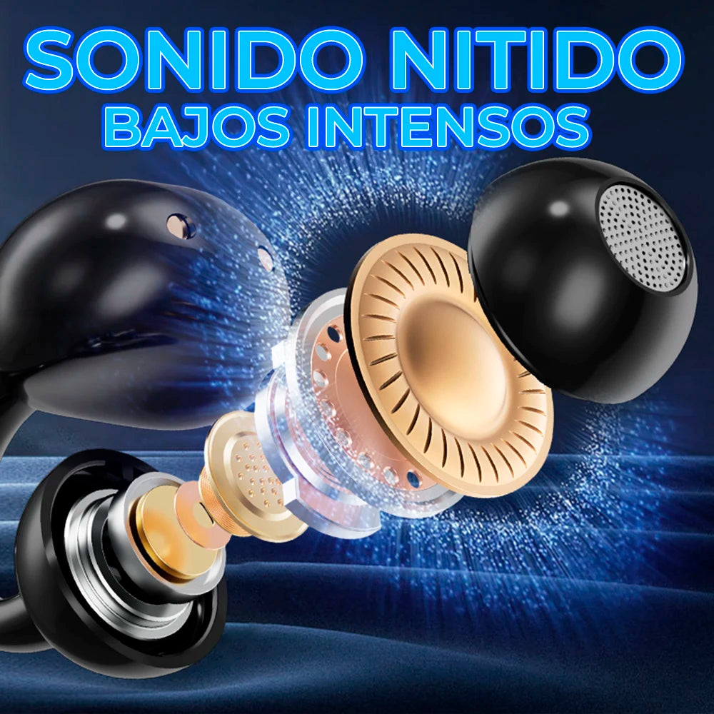 Open Clip Wireless Headphones with Touch LED Display for Bluetooth 5.4 Digital Battery Indicator JL Chipset