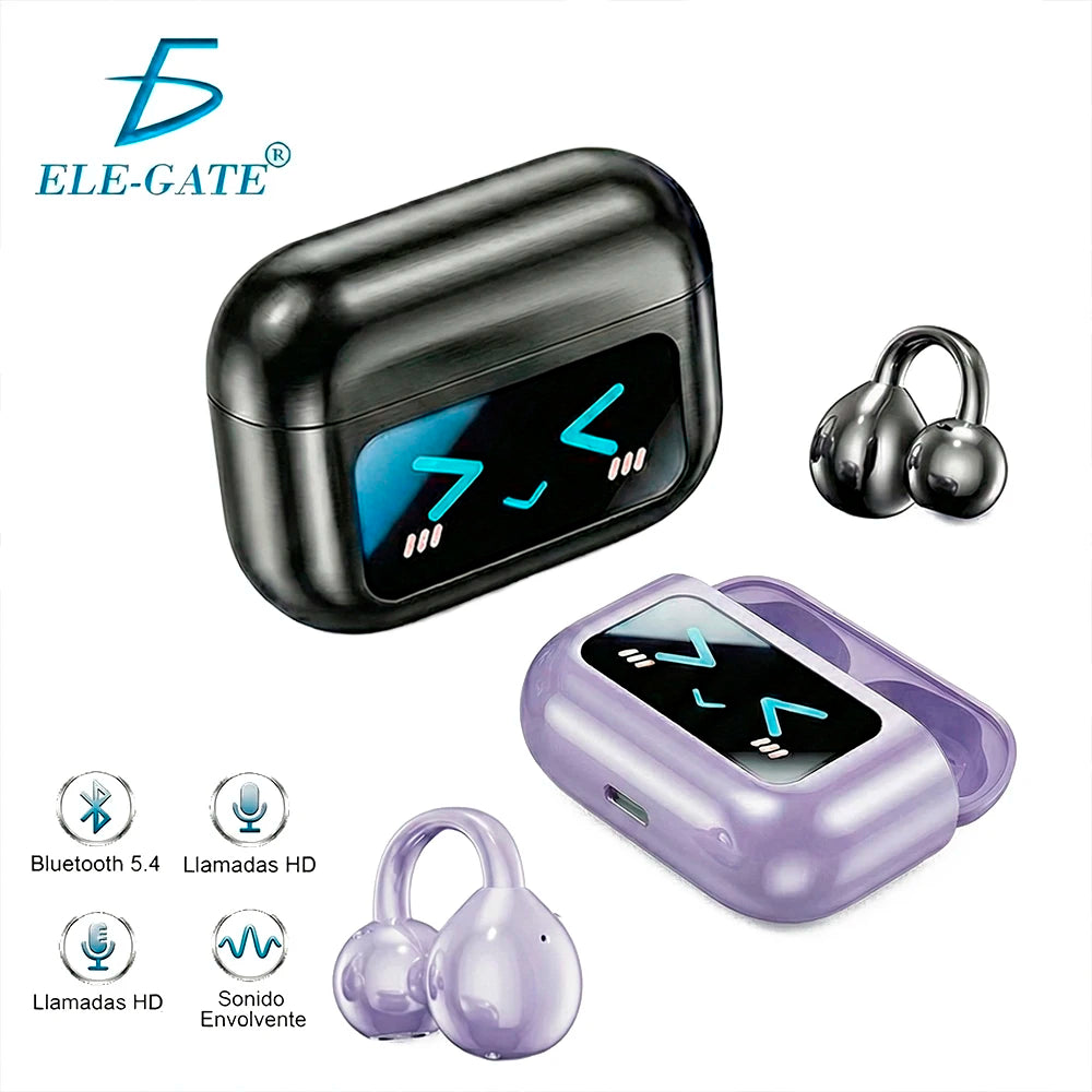 Open Clip Wireless Headphones with Touch LED Display for Bluetooth 5.4 Digital Battery Indicator JL Chipset