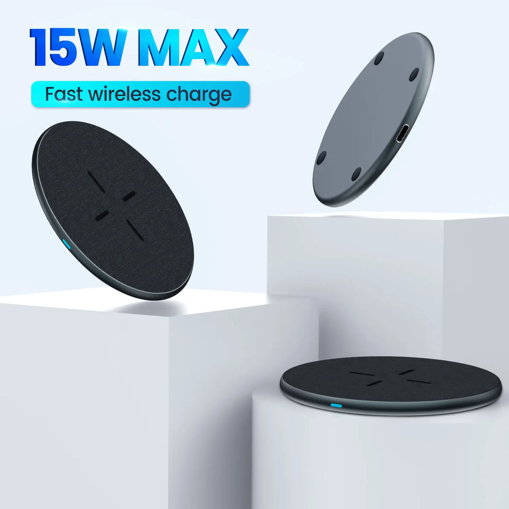 15W Magnetic Wireless Charger with Breathing LED — Power Bank & Phone Charger