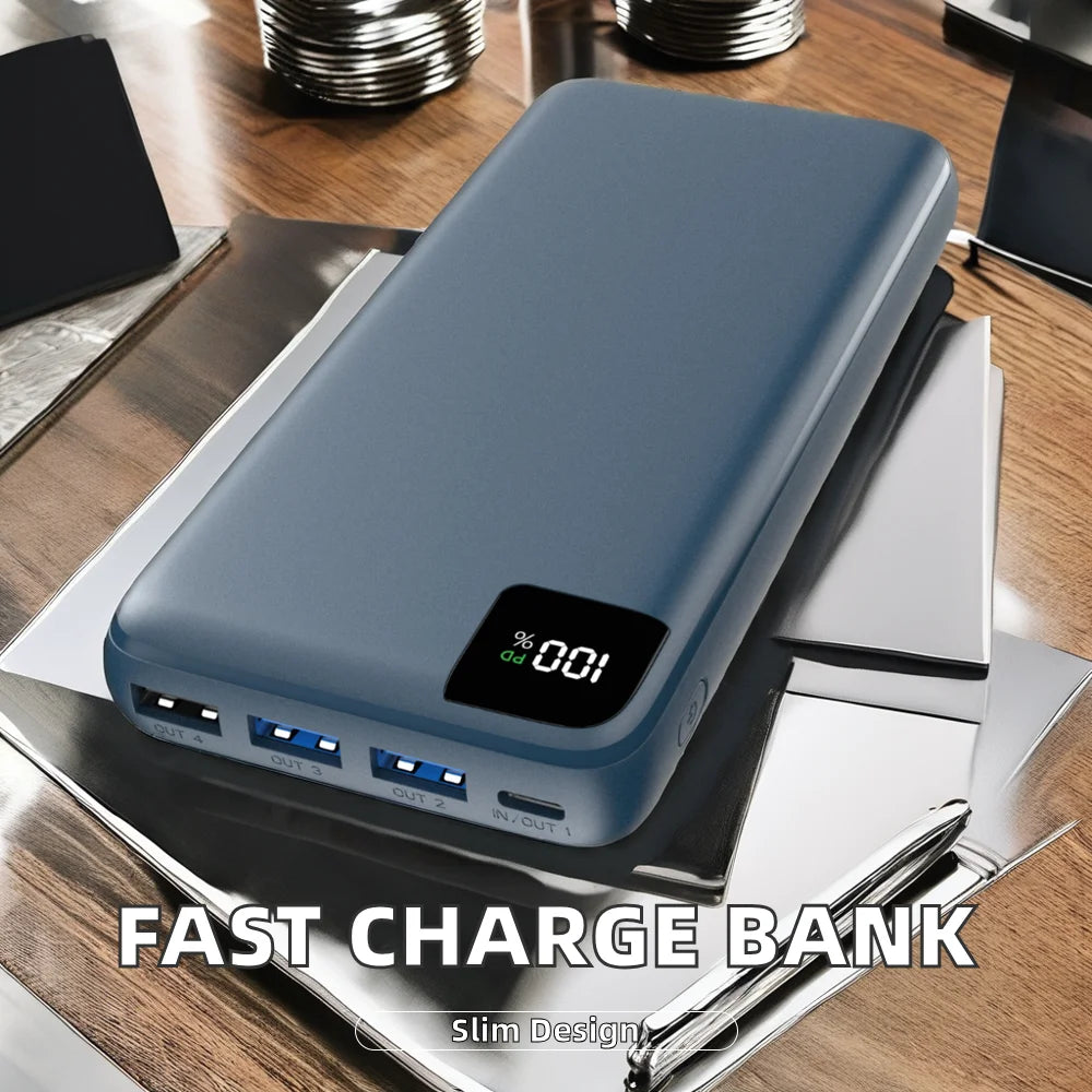 Hot Selling 20000mAh Business USB 22.5W Fast Charging Powerbank High Capacity Portable Mobile Charger 50000mAh Power Bank