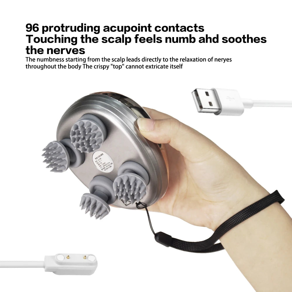 Waterproof Electric Scalp Massager — Hair Growth Head Scratcher