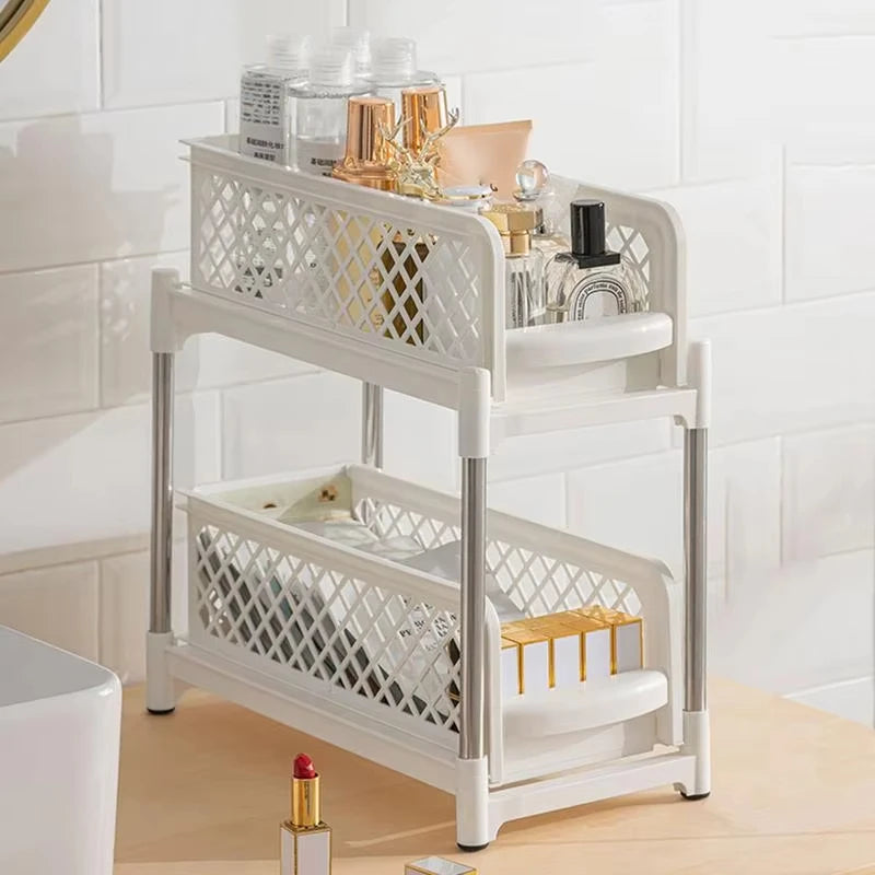 2-Tier Under Sink Organizer — Slide-Out Kitchen & Bathroom Storage Rack
