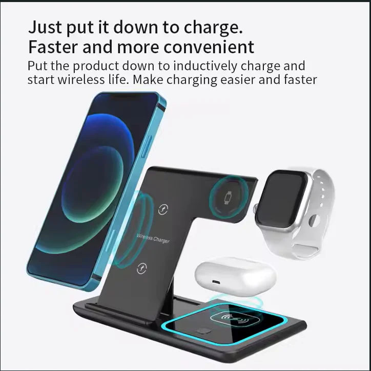 2025 New Products Multifunction 3 in 1 Wireless Chargers for Phone Strong Magnetic Fast Charger for Smart Watch  for Earphone
