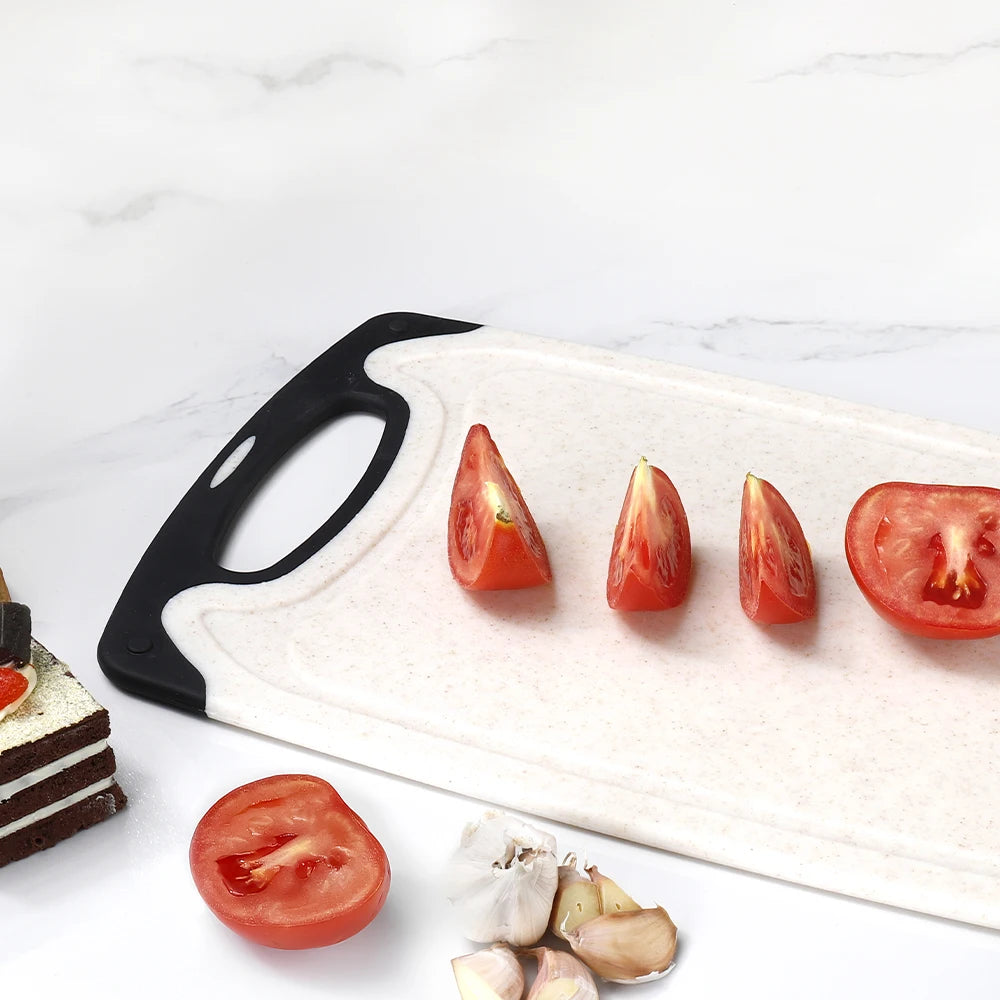 3 Pcs Plastic Non-Slip Cutting Board Cutting Board Set Dishwasher Safe Meat Veggies Fruits Kitchen Chopping Board