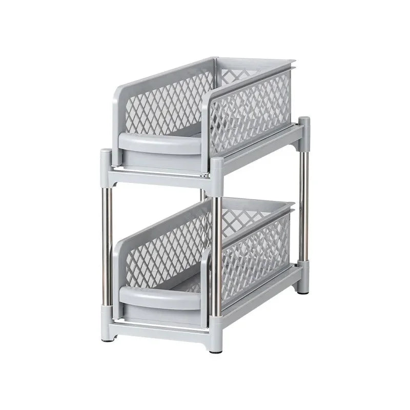 2-Tier Under Sink Organizer — Slide-Out Kitchen & Bathroom Storage Rack