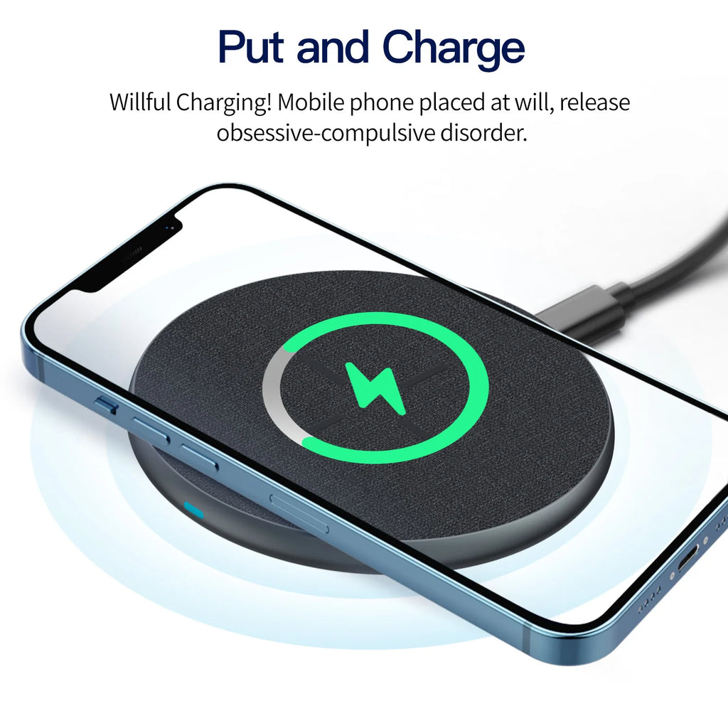 15W Magnetic Wireless Charger with Breathing LED — Power Bank & Phone Charger