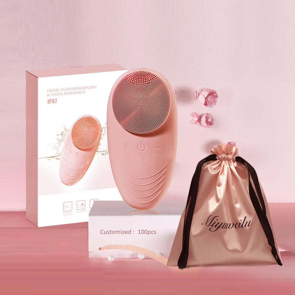 Electric Silicone Facial Cleansing Brush — Vibrating Korean Beauty Device