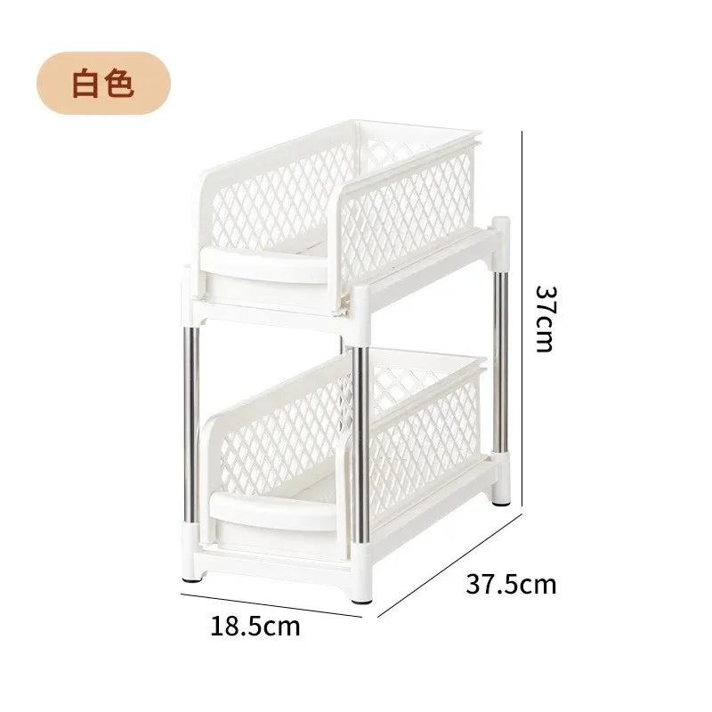 2-Tier Under Sink Organizer — Slide-Out Kitchen & Bathroom Storage Rack