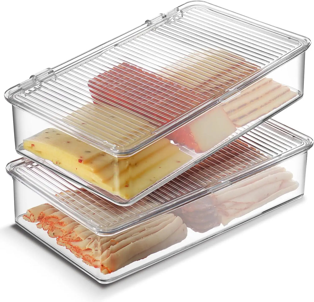 Bacon & Cheese Fridge Storage Container — Cold Cuts Meat Saver