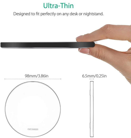 15W Fast Wireless Charger Pad — Compatible with iPhone & Android