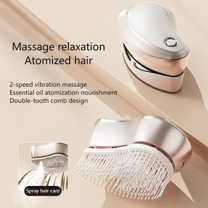 2025 Bestseller Electric Scalp Massager Comfortable Hairbrush Vibrating Comb Aerosol Oil Spray Beauty Stimulator Head Massager