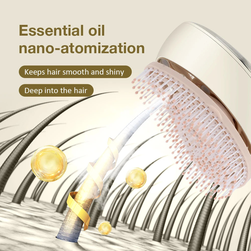 2025 Bestseller Electric Scalp Massager Comfortable Hairbrush Vibrating Comb Aerosol Oil Spray Beauty Stimulator Head Massager