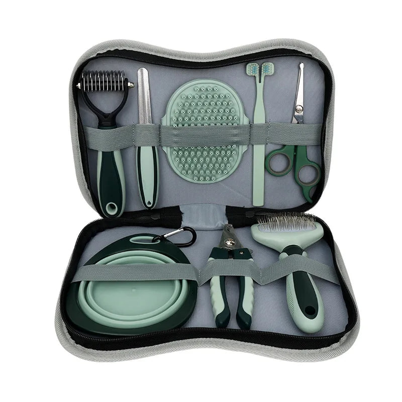 9-in-1 Pet Grooming Kit - Dog&Cat Deshedding Brush, Dematting Comb, Pet Grooming Tools Set for Hair Care