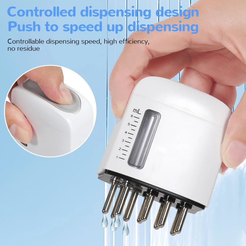 2-in-1 Electric Scalp Massager with Red Light Therapy — Hair Oil Dispenser