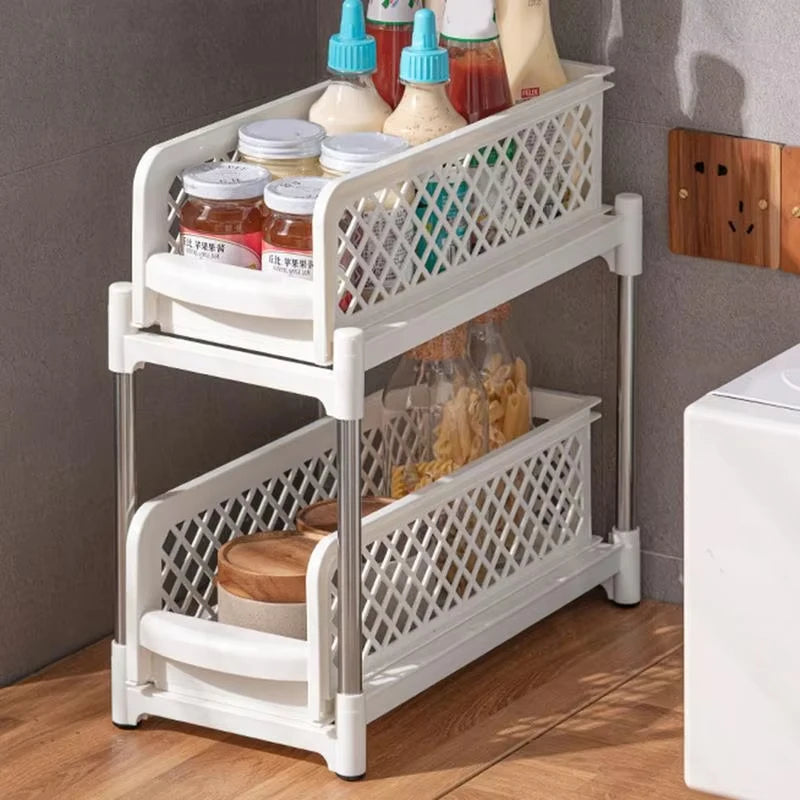 2-Tier Under Sink Organizer — Slide-Out Kitchen & Bathroom Storage Rack