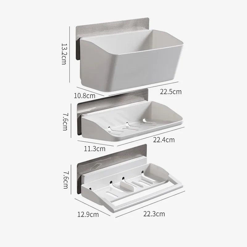 Wall-Mounted 3-Piece Fridge & Bathroom Storage Organizer Rack
