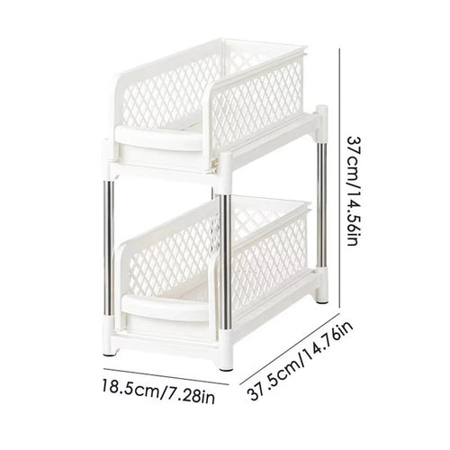 2-Tier Under Sink Organizer — Slide-Out Kitchen & Bathroom Storage Rack