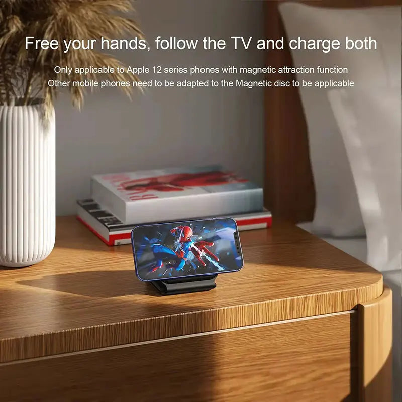 Foldable Magnetic Wireless Charger 15W — iPhone, Watch & Earphones Stand