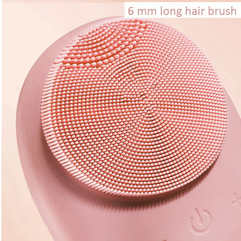 Electric Silicone Facial Cleansing Brush — Vibrating Korean Beauty Device