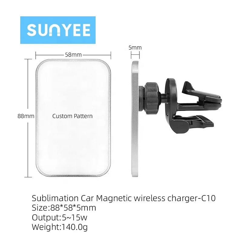 Sunyee Portable Car Magnetic Wireless Charger — Customizable Logo