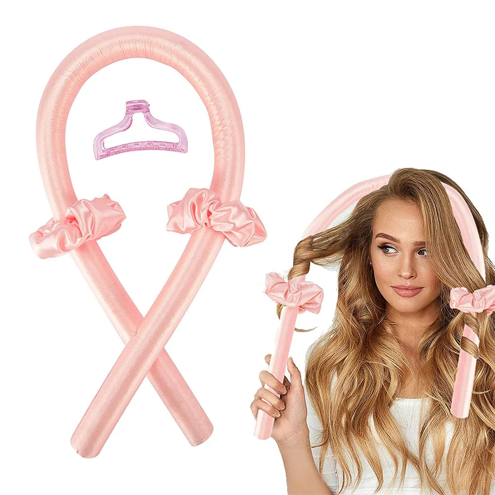 Satin Silk Heatless Hair Curler Set — Overnight Curling Headband