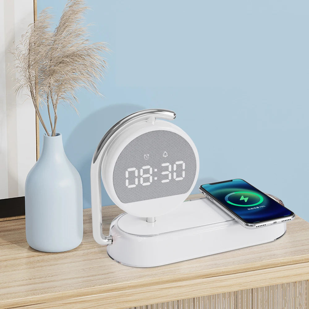 Newly Alarm Clock Mini Smart Portable 3 in 1 Multifunction Fast Portable Mobile Phone Wireless Chargers