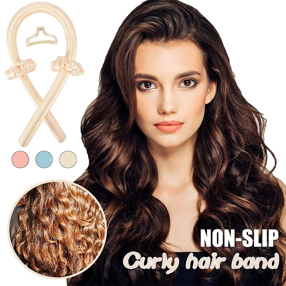 Satin Silk Heatless Hair Curler Set — Overnight Curling Headband