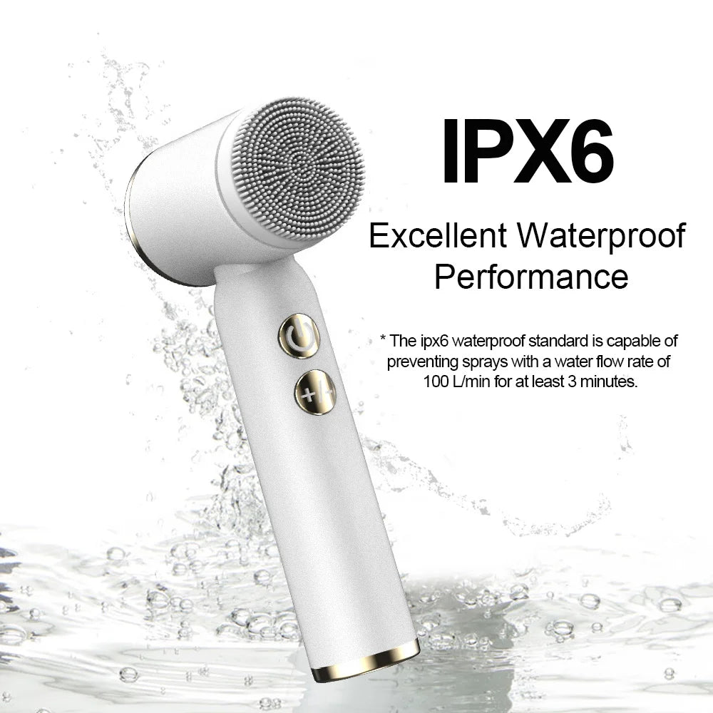 IPX6 Waterproof Sonic Facial Cleansing Brush — Silicone 1000mAh Skin Care