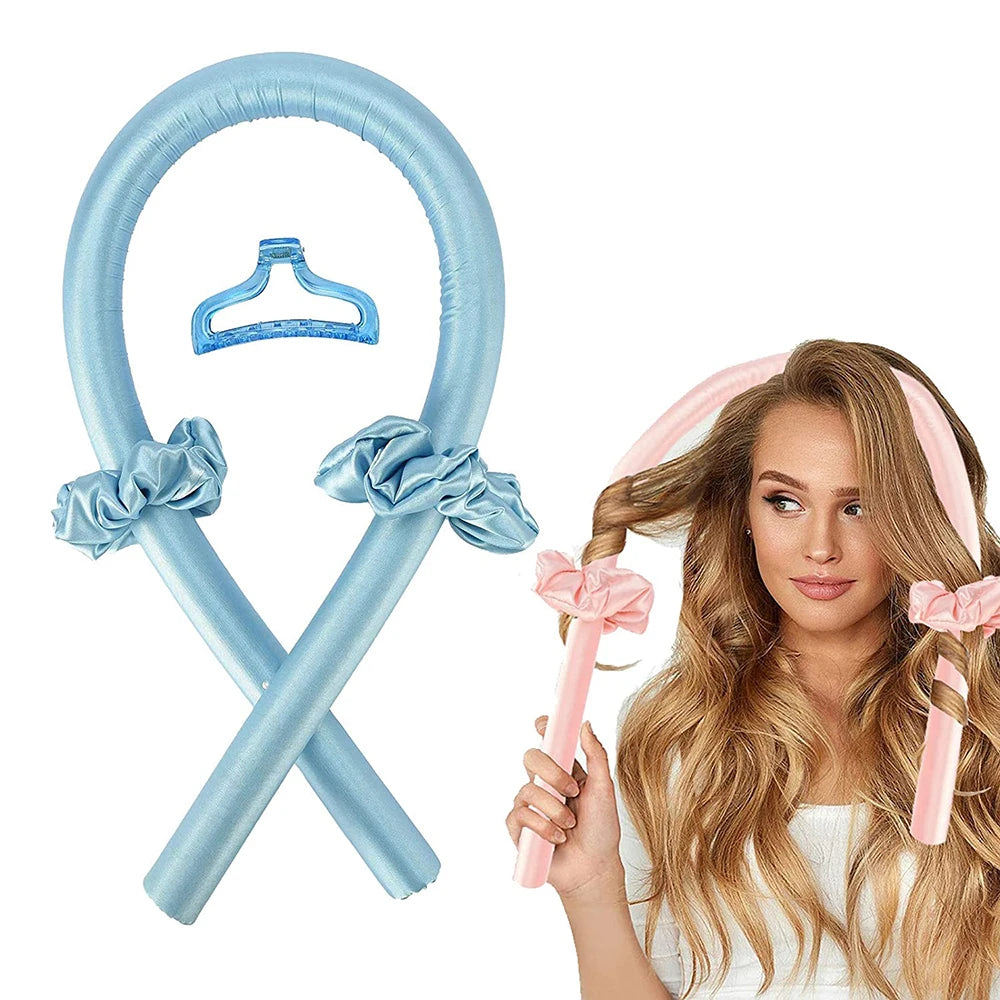 Satin Silk Heatless Hair Curler Set — Overnight Curling Headband