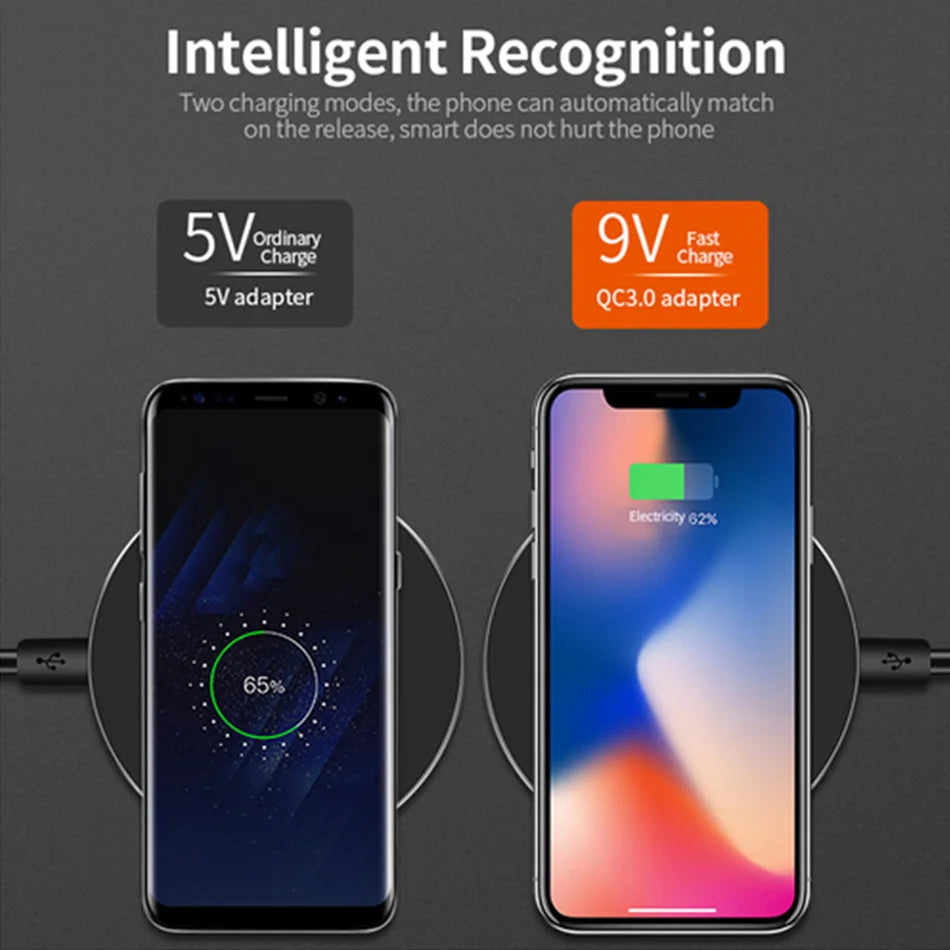 15W Fast Wireless Charger Pad — Compatible with iPhone & Android