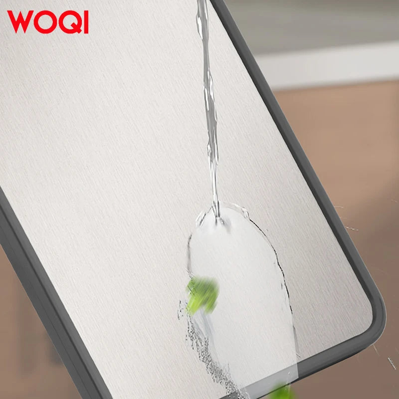 WOQI Eco-Friendly Double-Sided Cutting Board — Wood & Stainless Steel
