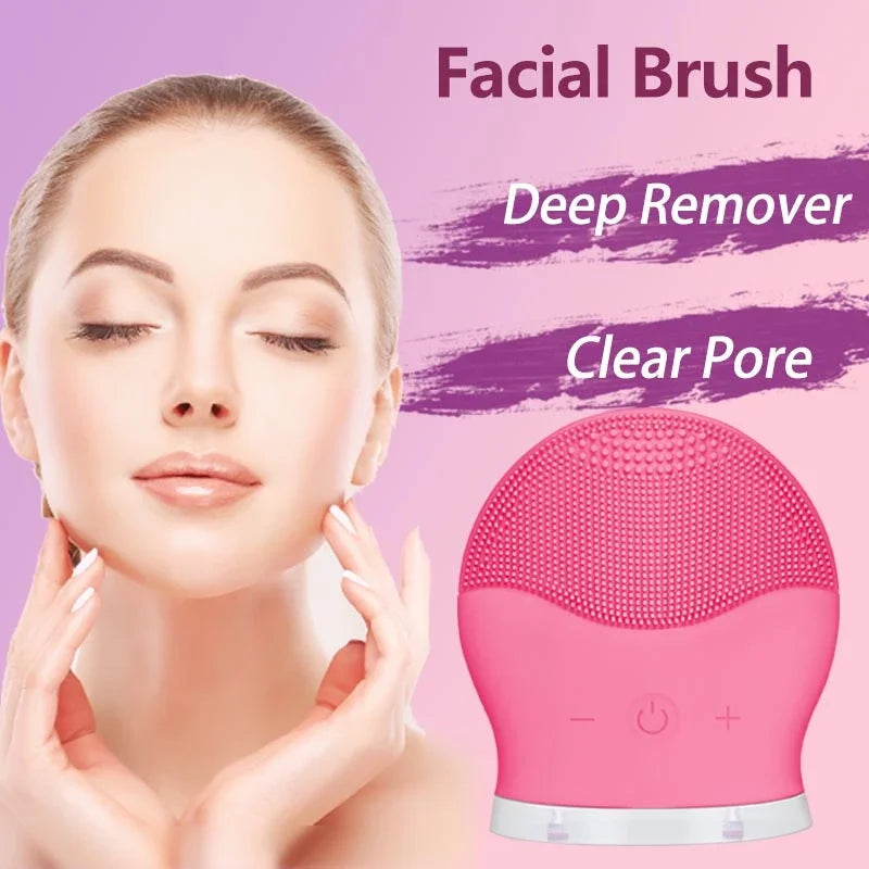 Beauty Device Blackhead Remove Face Clean Electric Silicone Facial Cleansing Brush