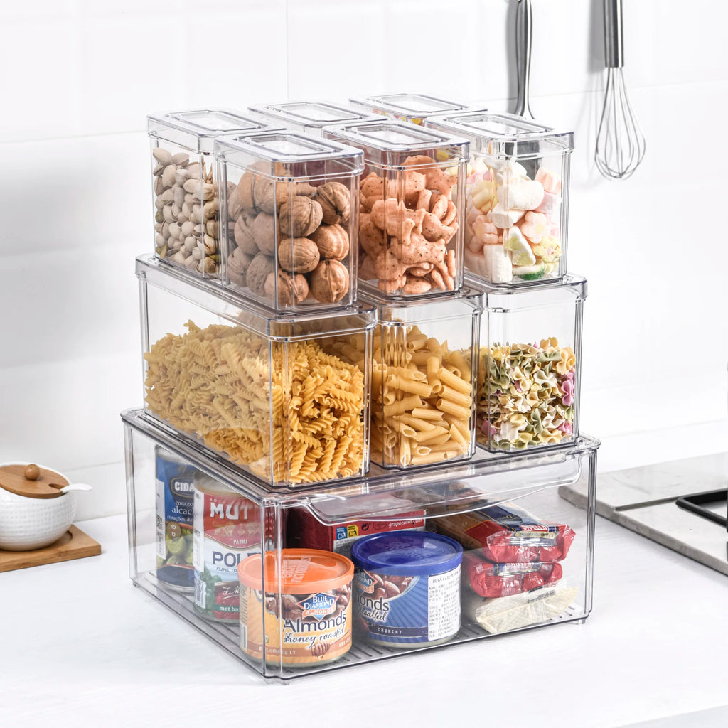 Stackable Fridge Storage Container Set — 10-Piece Refrigerator Organizer