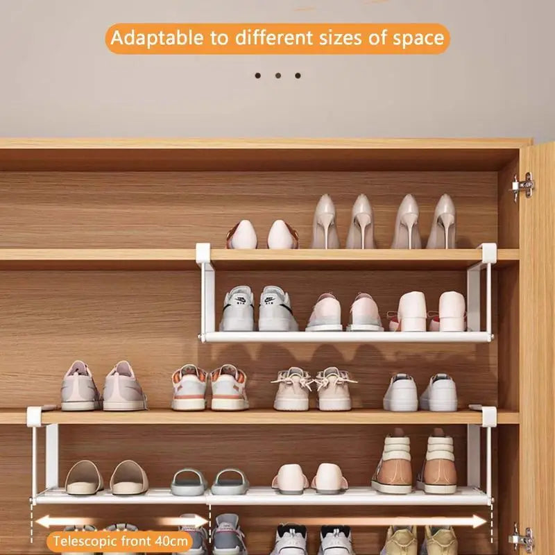 Adjustable 16.5-31.5 Inch Expandable China Shoe Storage Rack Hanging Retractable Shoe Organizer Cabinet Closet Space Saving Shoe