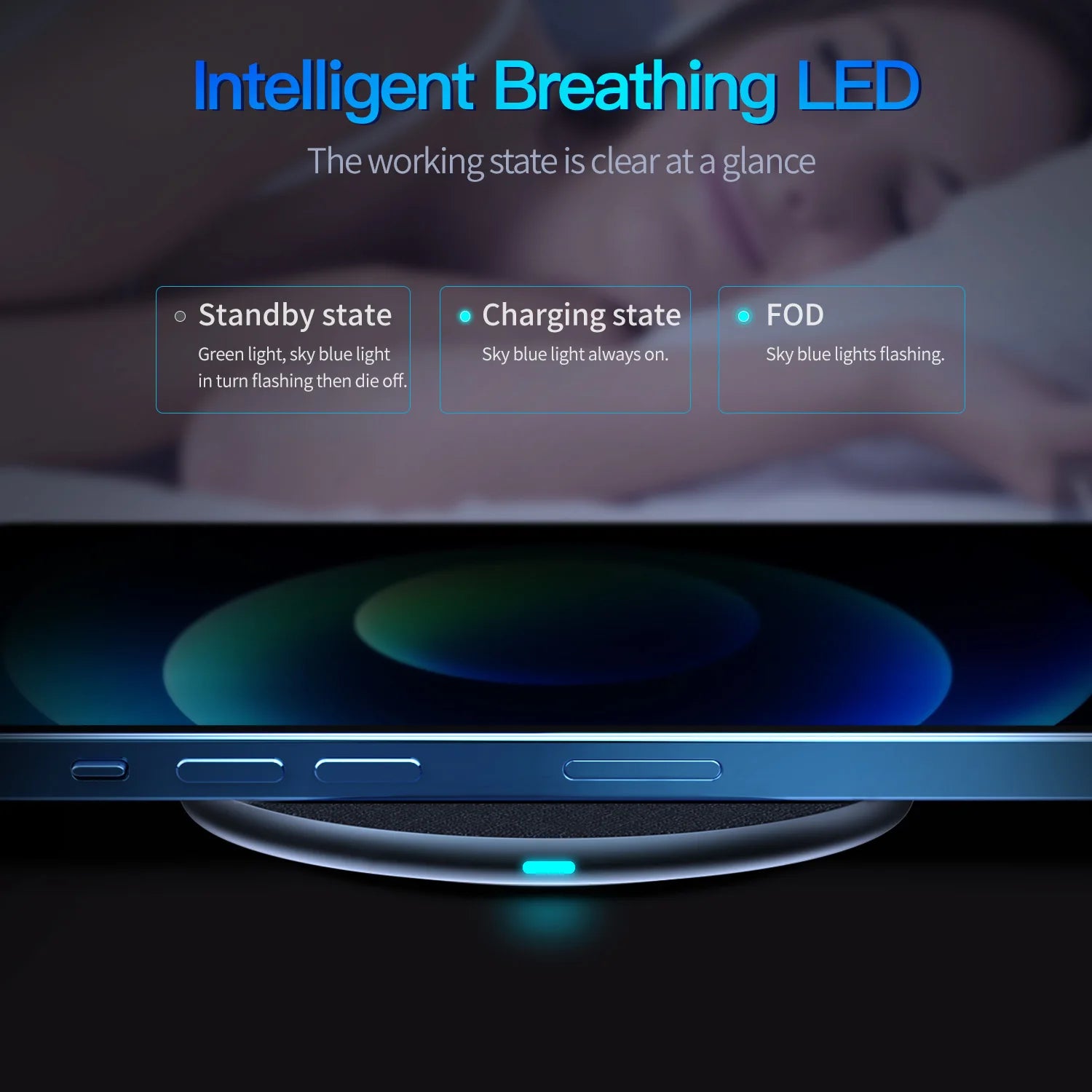 15W Magnetic Wireless Charger with Breathing LED — Power Bank & Phone Charger