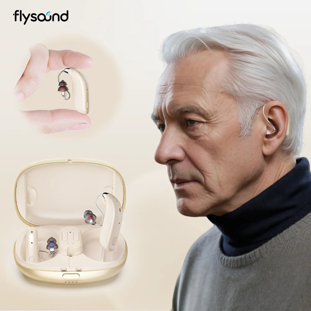 Flysound Digital Hearing Aid — Rechargeable 120dB Waterproof OTC for Seniors