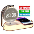 Mini Smart Alarm Clock with 3-in-1 Wireless Charger — Portable Multifunction