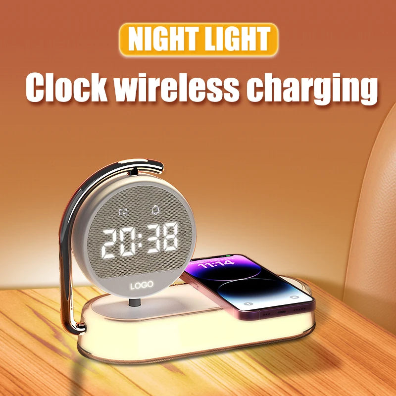 Newly Alarm Clock Mini Smart Portable 3 in 1 Multifunction Fast Portable Mobile Phone Wireless Chargers