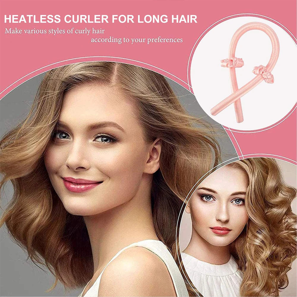 Satin Silk Heatless Hair Curler Set — Overnight Curling Headband