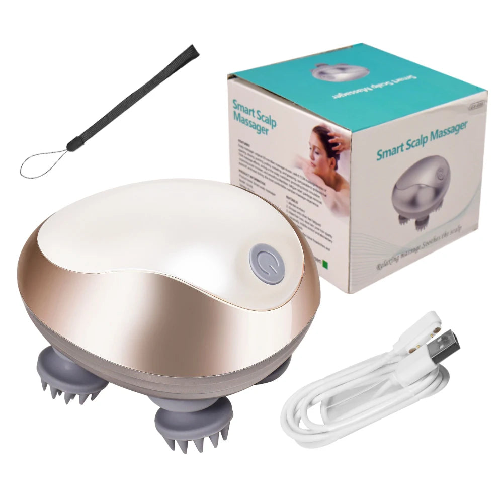 Waterproof Electric Scalp Massager — Hair Growth Head Scratcher