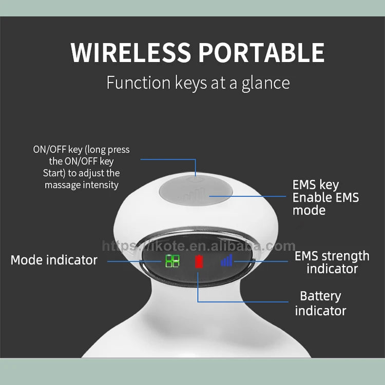 EMS Infrared Electric Scalp & Body Massager — Handheld Vibration Machine