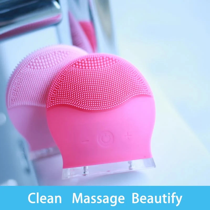 Beauty Device Blackhead Remove Face Clean Electric Silicone Facial Cleansing Brush