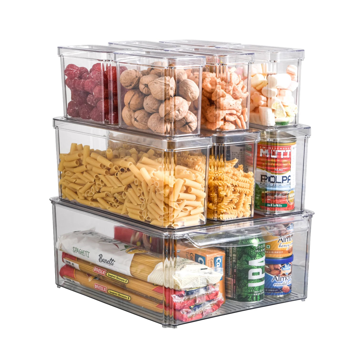 Stackable Fridge Storage Container Set — 10-Piece Refrigerator Organizer
