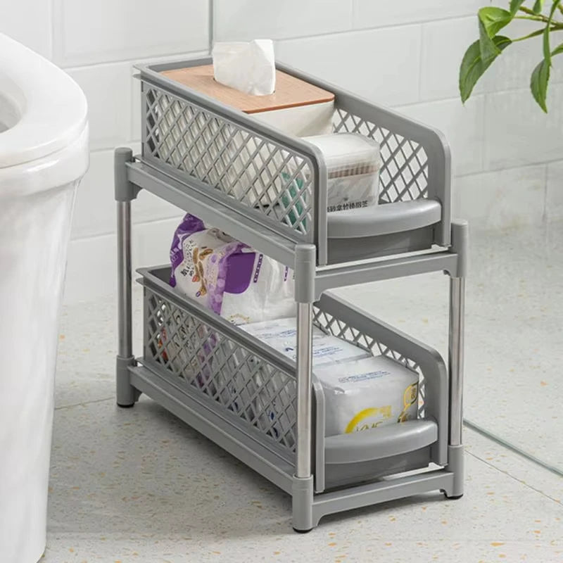 2-Tier Under Sink Organizer — Slide-Out Kitchen & Bathroom Storage Rack