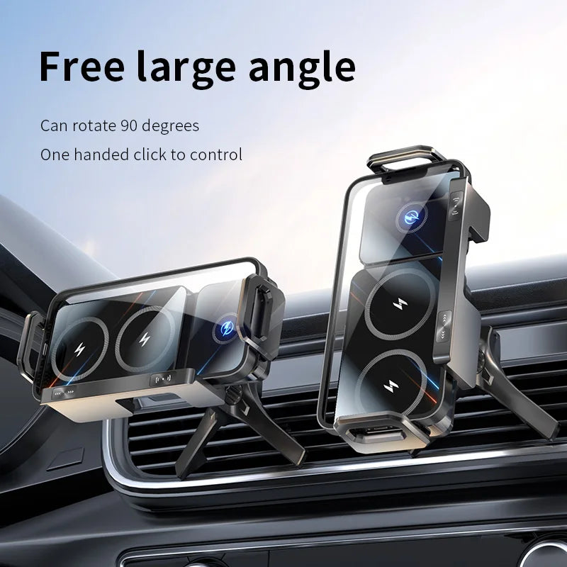 360° Flexible Magnetic Wireless Car Charger — Universal Phone Holder Mount