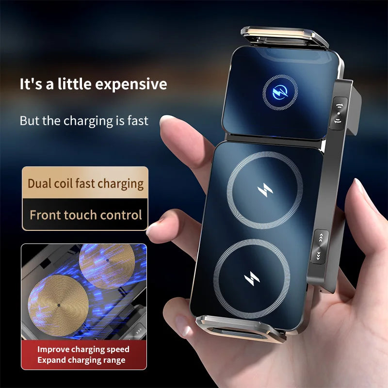 360° Flexible Magnetic Wireless Car Charger — Universal Phone Holder Mount