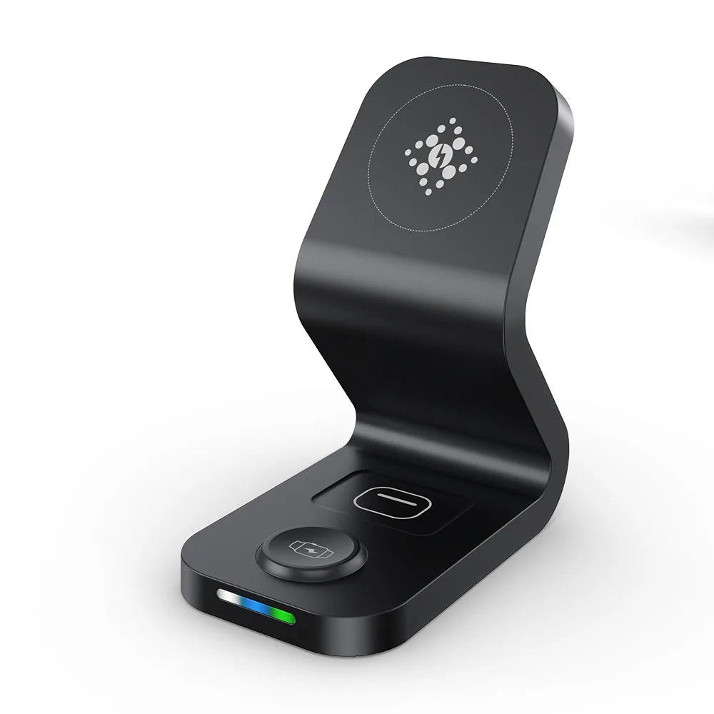 3 In1 Wireless Charger 15W Fast Wireless Chargers Stand Mobile Phone Watch Headset Magnetic Fast Charging Dock Custom Logo