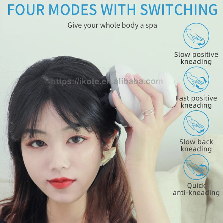 EMS Infrared Electric Scalp & Body Massager — Handheld Vibration Machine