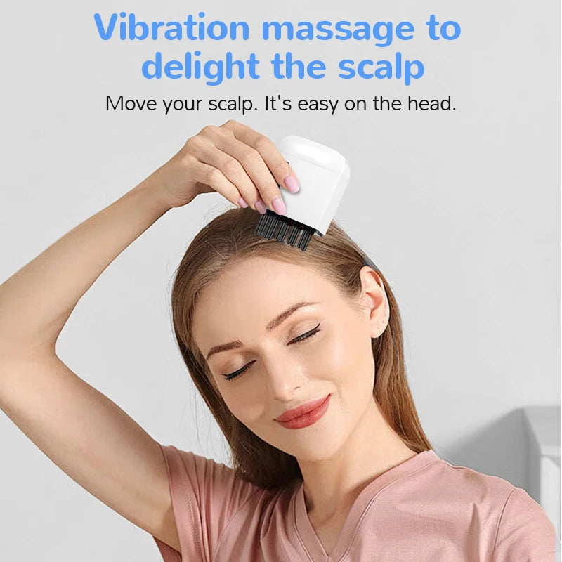 2-in-1 Electric Scalp Massager with Red Light Therapy — Hair Oil Dispenser