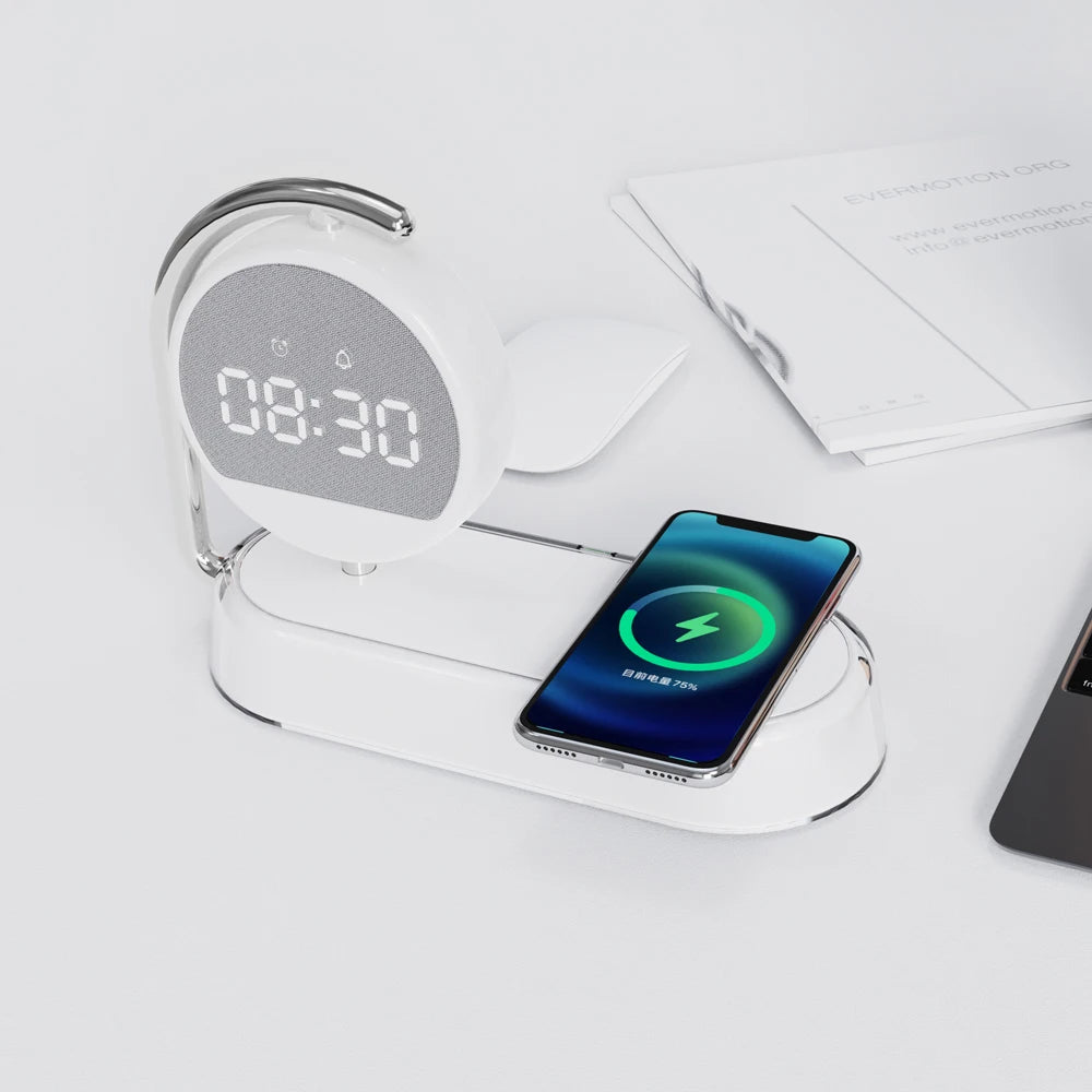 Newly Alarm Clock Mini Smart Portable 3 in 1 Multifunction Fast Portable Mobile Phone Wireless Chargers